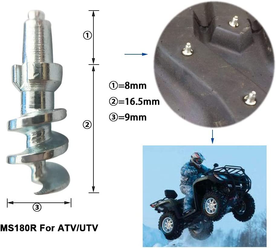 Screw in Tire Stud,Marrkey Steel Body Carbide Tips [Security Anti-Skid] Tire Spikes for Dirt Bike Motorcycle ATV UTV ADV/Dual Sport,and Sport Bike 24.5mm - Pack of 100