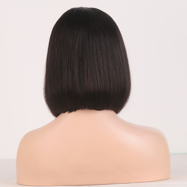 Black Straight Bob Hunman Hair Wigs HD Transparent Lace Front Wig