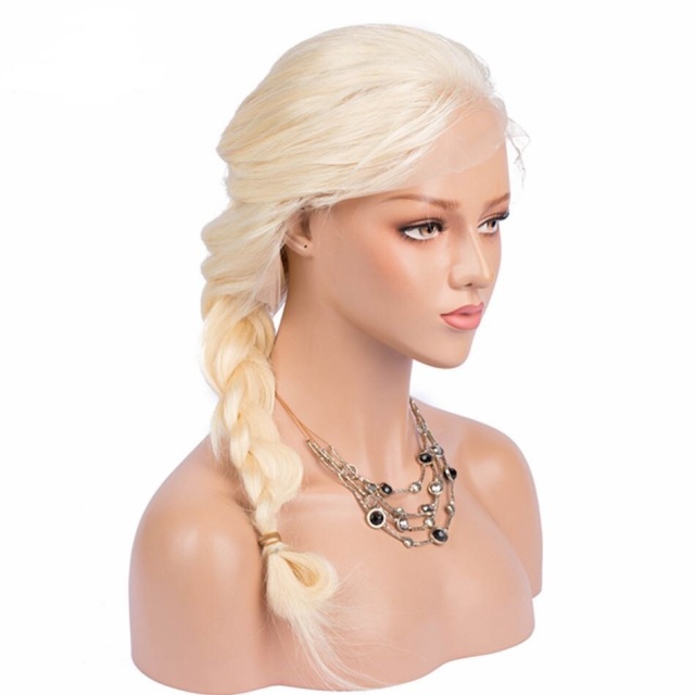 Long Straight Human Hair Wig Virgin Hair Full Lace Wig Blonde #613 From Imeya