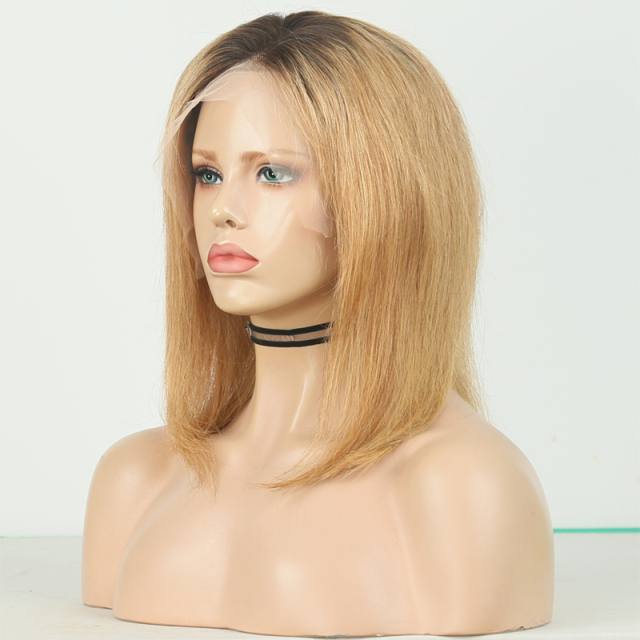 #4/27 Straight Bob Wig Virgin Human Hair Wig