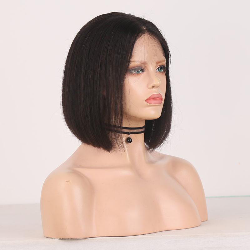 Black Straight Bob Human Hair Wigs 13x6 HD Transparent Lace Front Wig