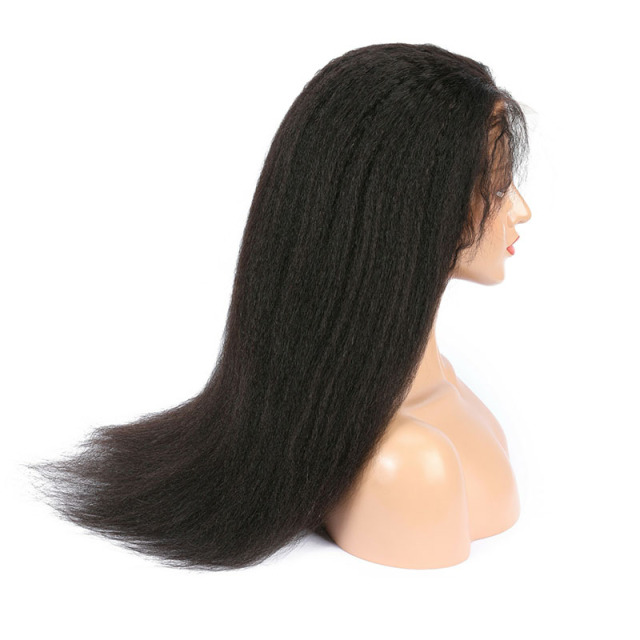 Imeya 13x6 HD Lace Front Wig Black Yaki Straight Human Hair Wig