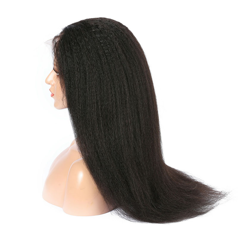 Imeya 13x6 HD Lace Front Wig Black Yaki Straight Human Hair Wig