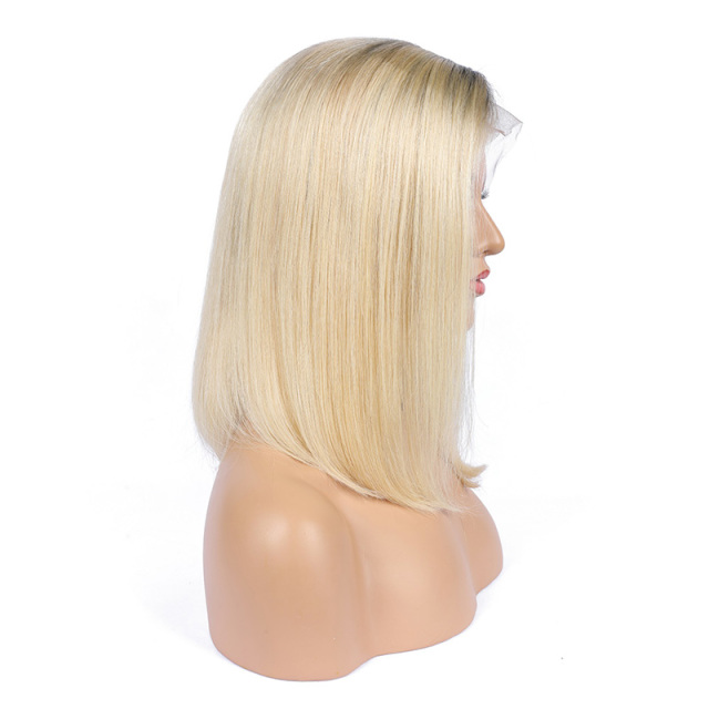 Natural Straight Ombre Blonde Human Hair Wig 13x6 HD Lace Front Wig