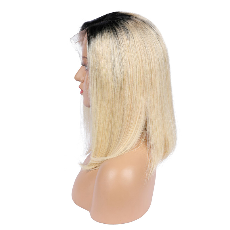 Natural Straight Ombre Blonde Human Hair Wig 13x6 HD Lace Front Wig