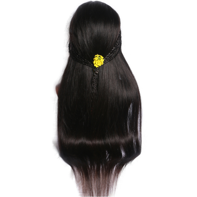 Black Straight Full Lace Human Hair Wig Natural Hairline HD Lace Glueless Wig