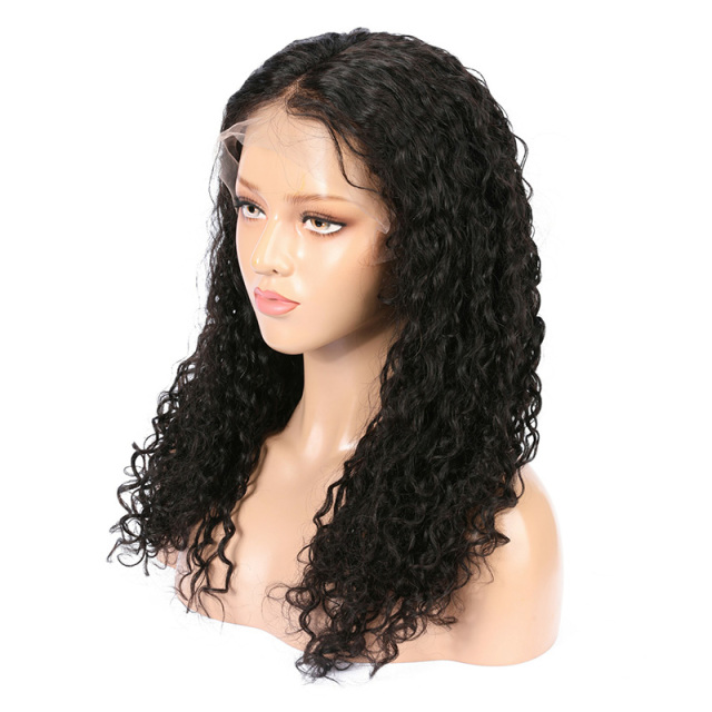 Black 13x6 HD Lace Front Wig Water Wave Human Hair Wig