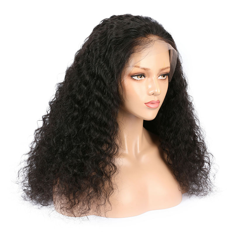 Black Curly Wave Human Hair Wig 13x6 Lace Fronrt Wigs
