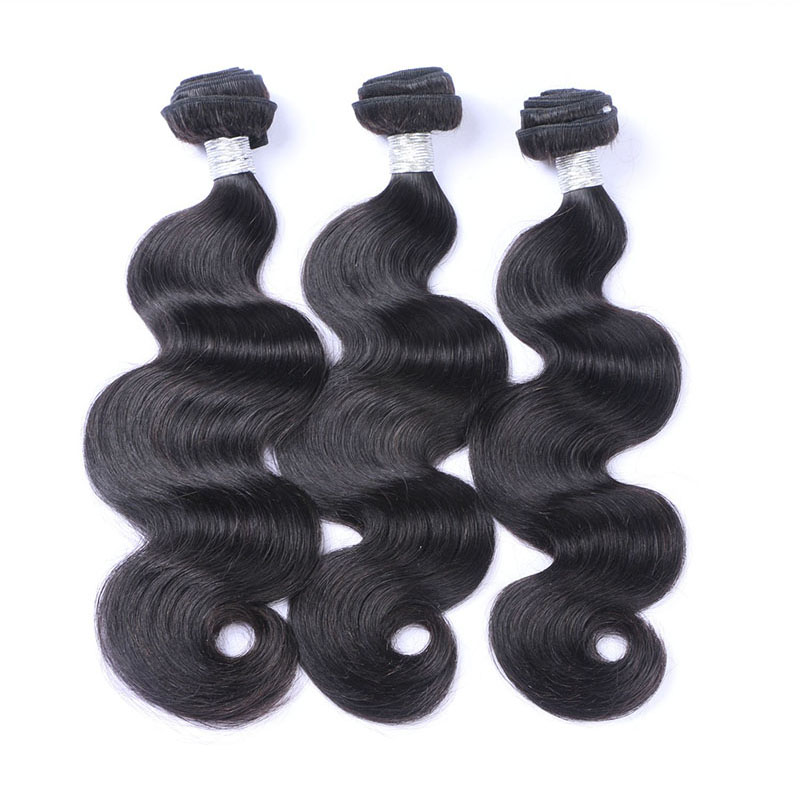 High Qulaity Human Hair Black Body Wave 3 Bundles with Closure