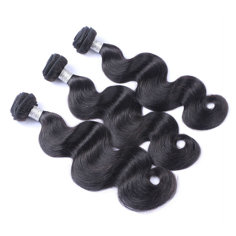 High Qulaity Human Hair Black Body Wave 3 Bundles with Closure