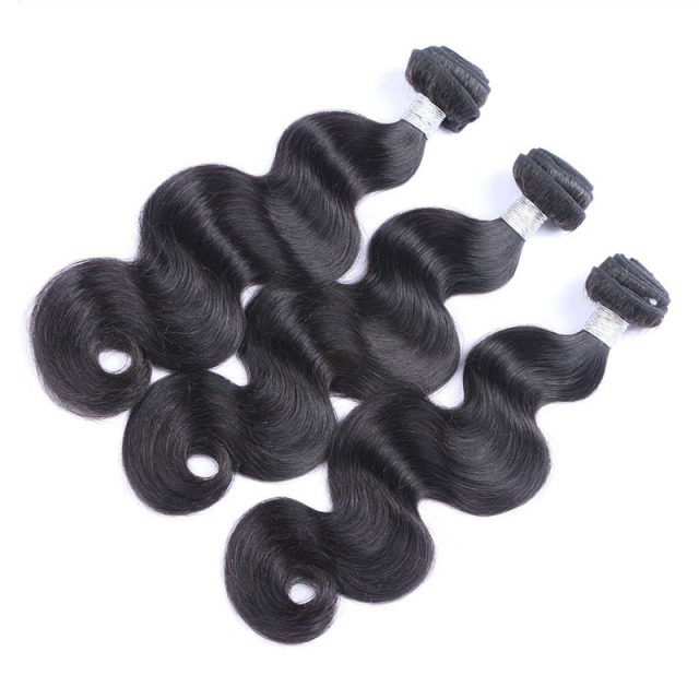 High Qulaity Human Hair Black Body Wave 3 Bundles with Closure