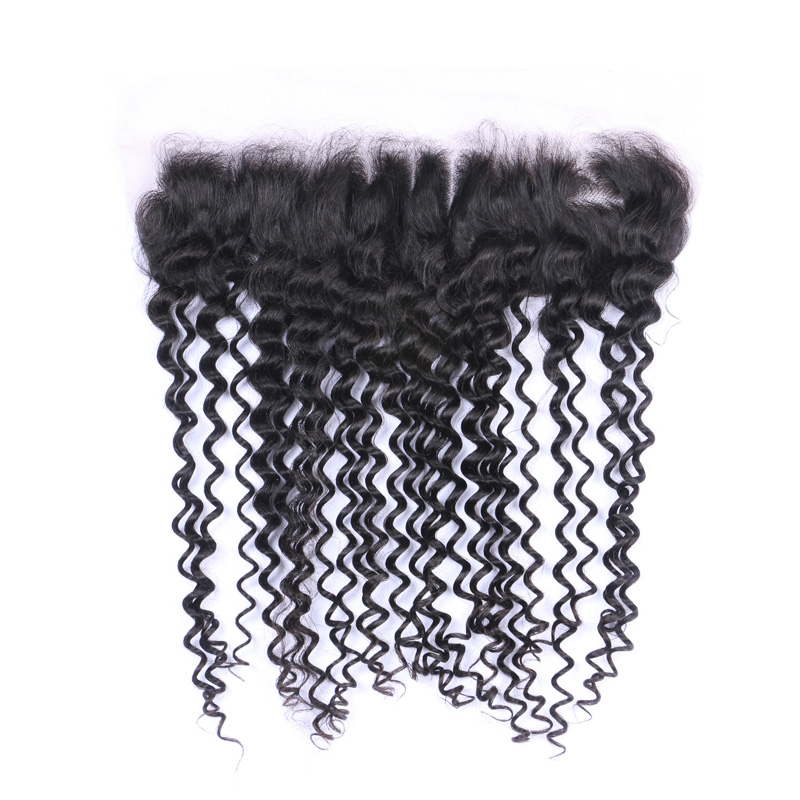 Black Curly Human Hair Closure Transparent Lace Closure