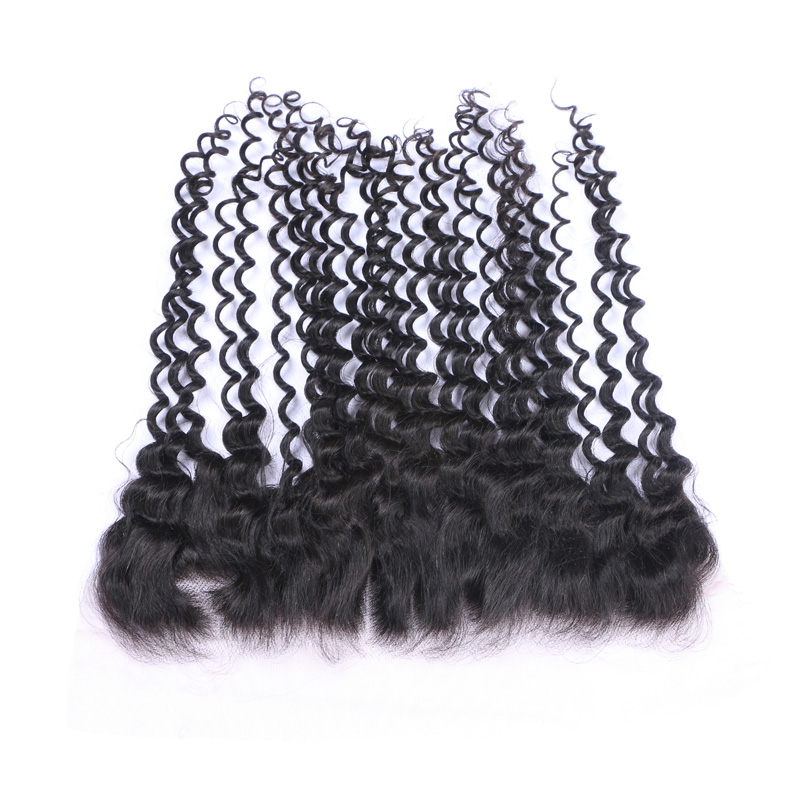 Black Curly Human Hair Closure Transparent Lace Closure