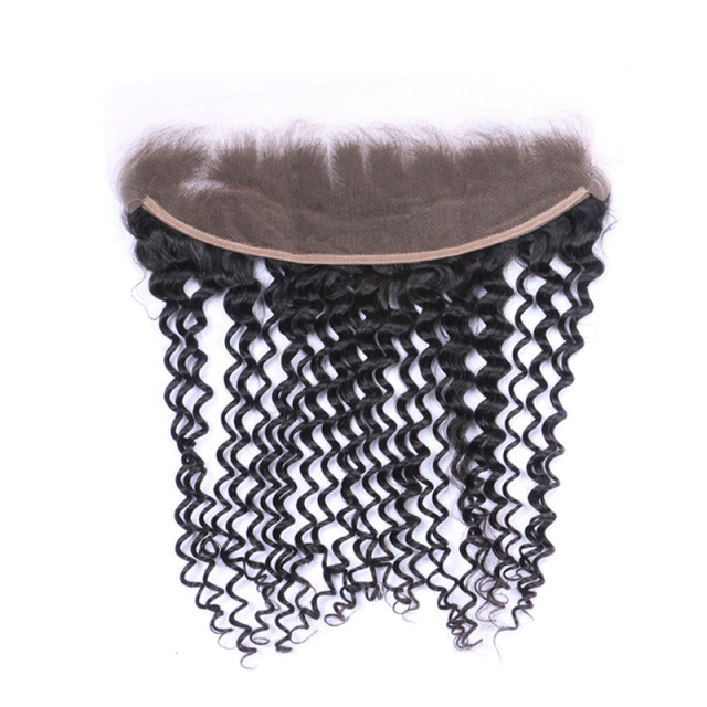 Black Curly Human Hair Closure Transparent Lace Closure