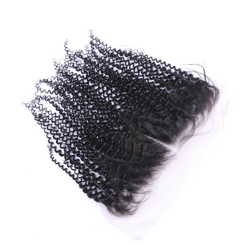 Black Kinky Curly Pre Plucked  Human Hair Closure HD Lace Closure