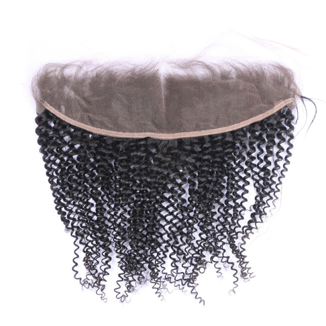 Black Kinky Curly Pre Plucked  Human Hair Closure HD Lace Closure