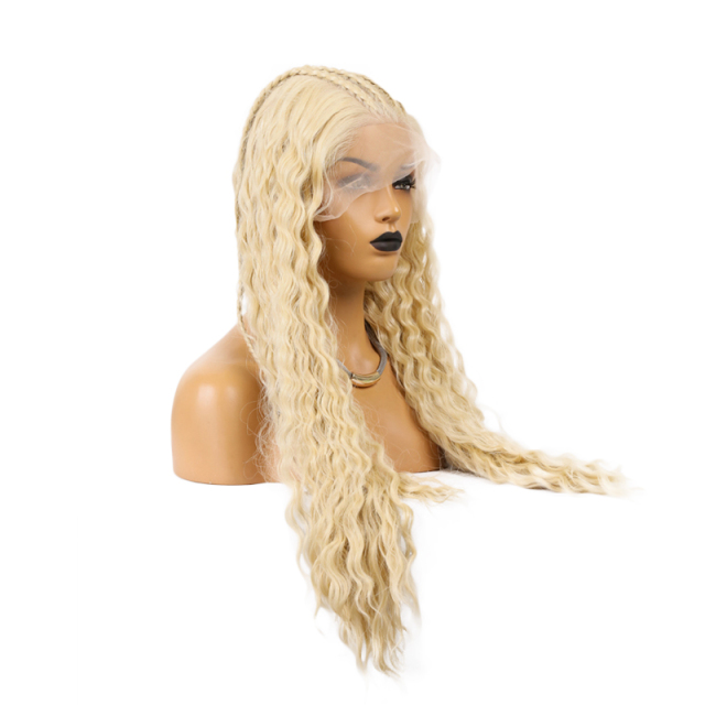 Blonde Synthetic Lace Front  Wig Long Water Wave Wig