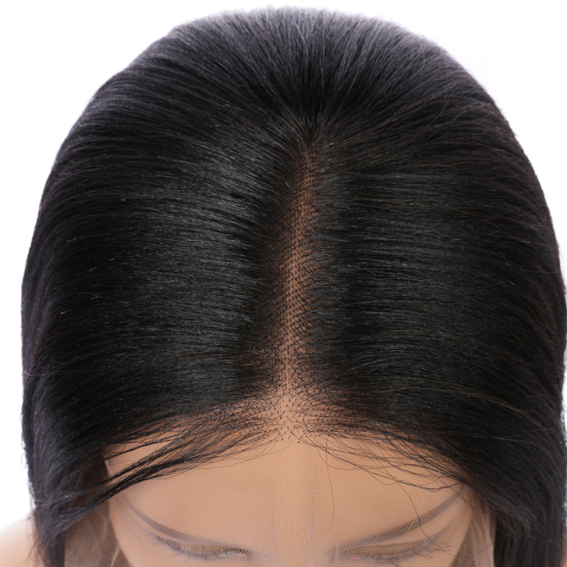 Human Hair Lace Front 13x6 Wigs Black Bob 150% Density Virgin Short Bob Wigs Straight Hair Natural Color