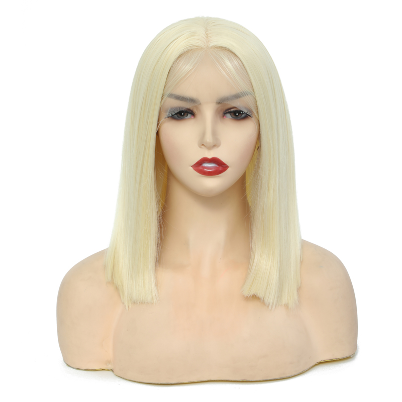 Blonde Bob Wigs 13x3 Lace Front Wigs Middle Part Synthetic Wigs