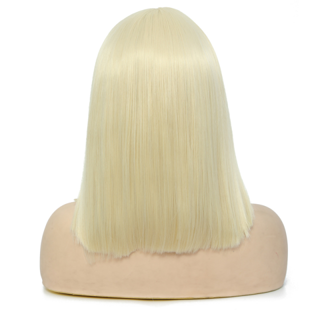 Blonde Bob Wigs Lace Front Wigs for Women 10-12inches Synthetic Bob Wigs Middle Part Natural Hairline Wigs