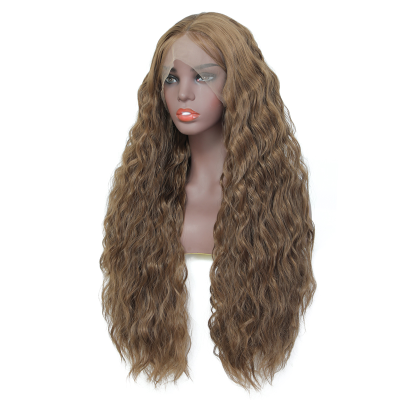 Dark Brown Body Wave Lace Front Wigs Synthetic Wig