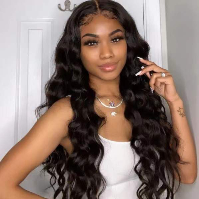 Black Body Wave Lace Front Wigs High Temperature Heat Resistant Fiber Synthetic Wig