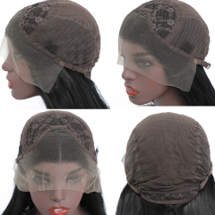 Long Wave Black Synthetic Wigs With White Highlights Wigs