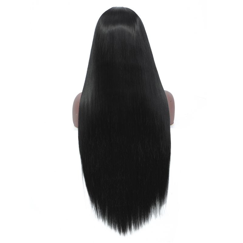 Black Straight Synthetic Wigs Straight 13*3 Lace Front Wig With Baby Hair