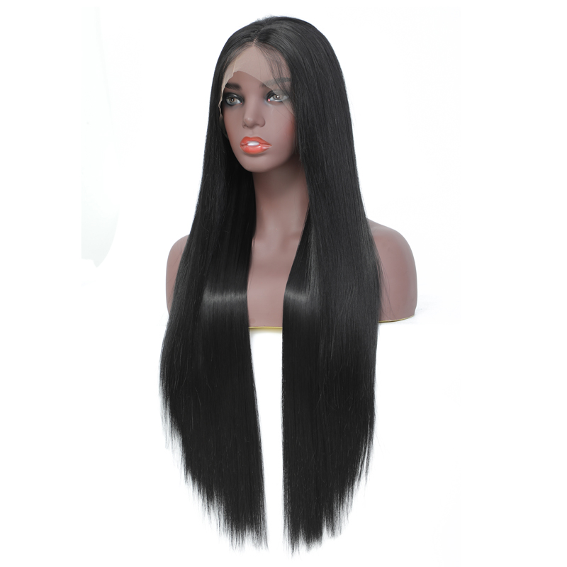Black Straight Synthetic Wigs Straight 13*3 Lace Front Wig With Baby Hair