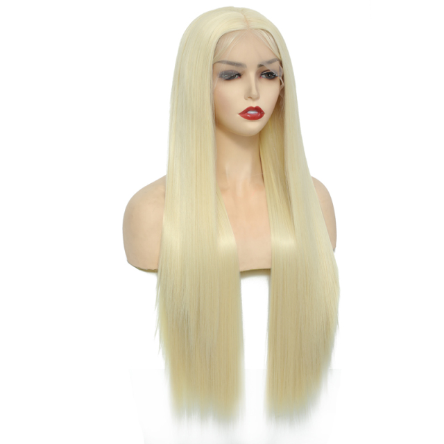 Blonde Synthetic Wigs Silky Straight 13*3 Lace Front Wig