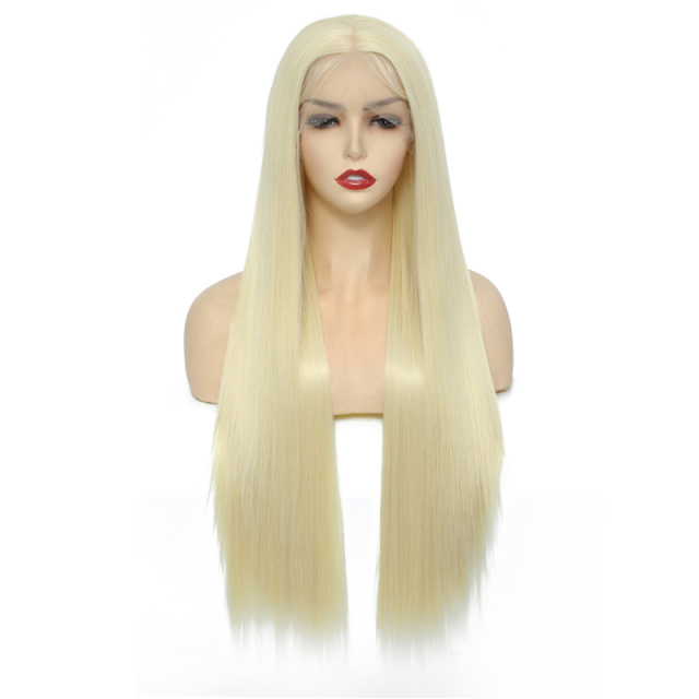 Blonde Synthetic Wigs Silky Straight 13*3 Lace Front Wig