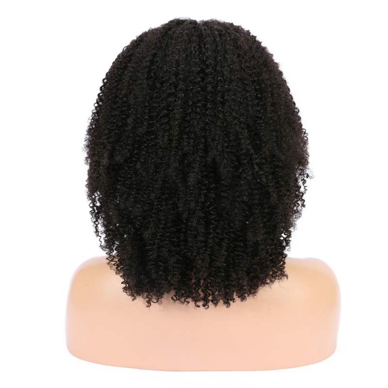 Black Short Kinky Curly Bob Human Hair HD Transparent Lace Front Wigs with Baby Hair