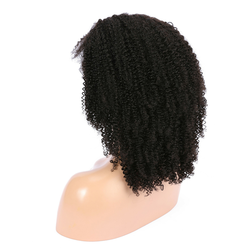 Black Short Kinky Curly Bob Human Hair HD Transparent Lace Front Wigs with Baby Hair
