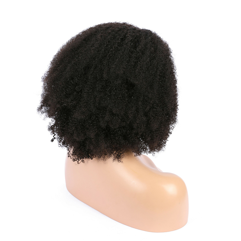 Black Human Hair Wig Yaki Kinky Curly Wig HD Transparent Lace Front Wig