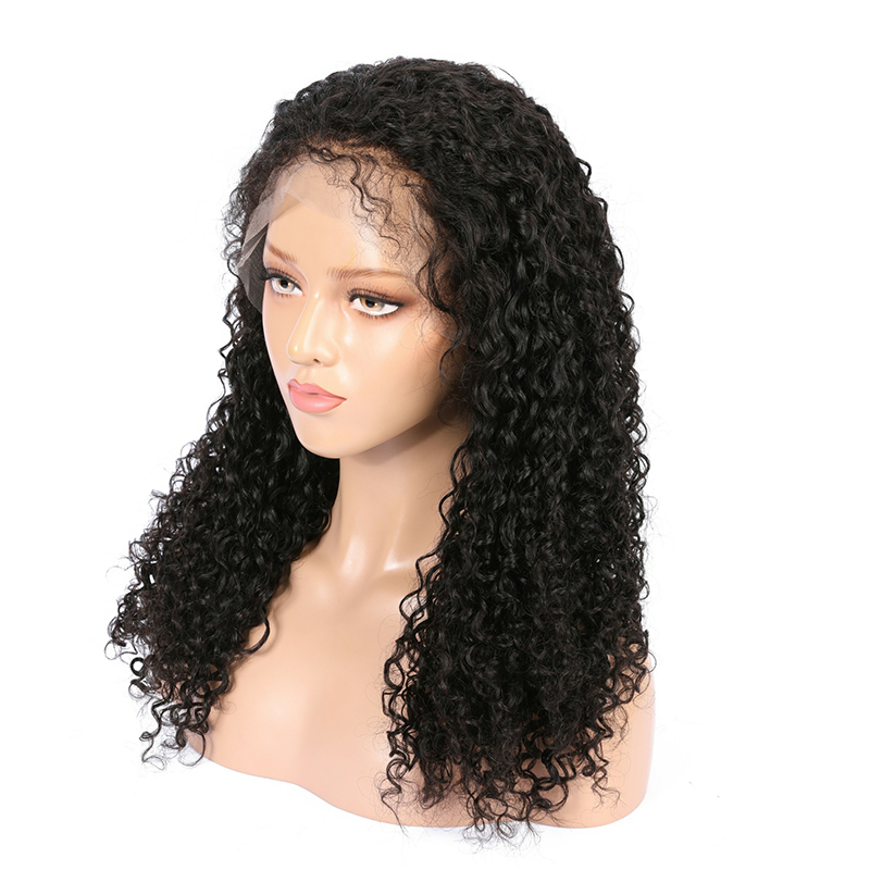 Afro Curly Wig Shoulder Length Human Hiar Wig with Baby Hair Free Part 150-180% Density for Women