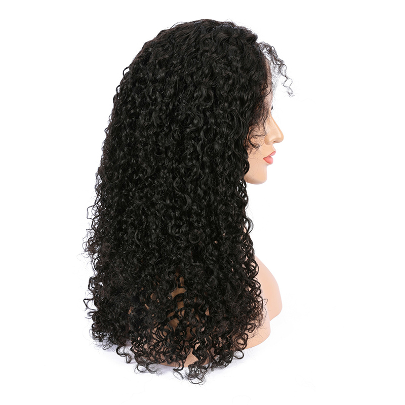 Afro Curly Wig Shoulder Length Human Hiar Wig with Baby Hair Free Part 150-180% Density for Women