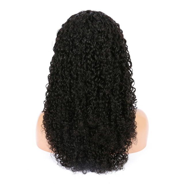 Afro Curly Wig Shoulder Length Human Hiar Wig with Baby Hair Free Part 150-180% Density for Women