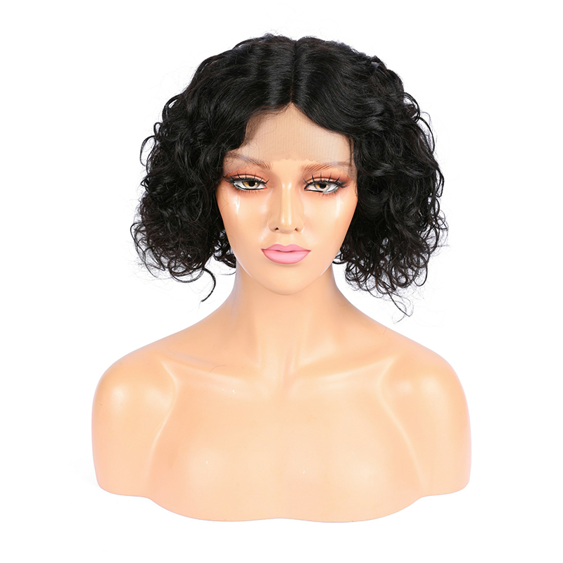 Water Wave Bob Glueless Human Hair Wig HD Transparent Lace Front Wigs