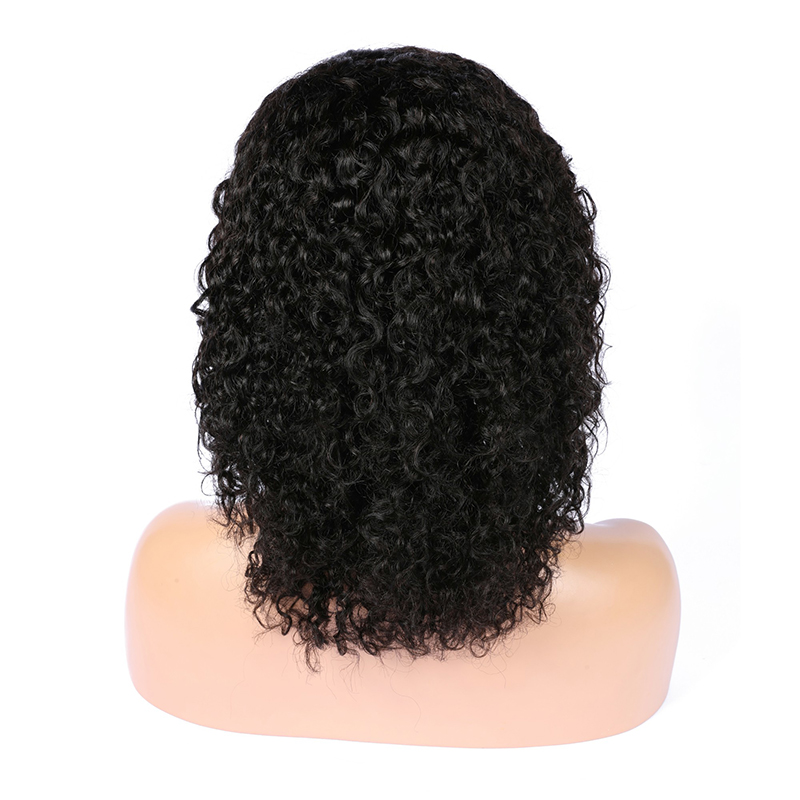 Black Curly Wave HD Transparent Lace Front Wigs Short Bob Pre Plucked Human Hair Wigs