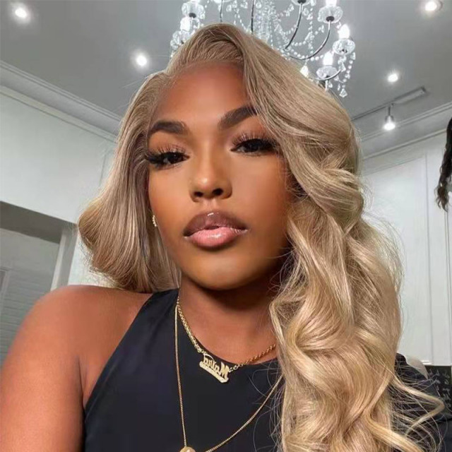 Dark Blonde 13x6 Lace Front Wigs Human Hair Blonde Body Wave Wig Transparent Lace Frontal Wig Pre Plucked with Baby Hair