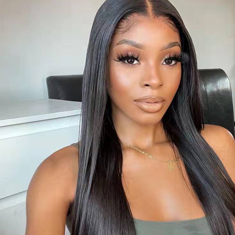 13x4 Lace Front Wigs Long Silky Straight Human Hair Wigs Pre Plucked Wig
