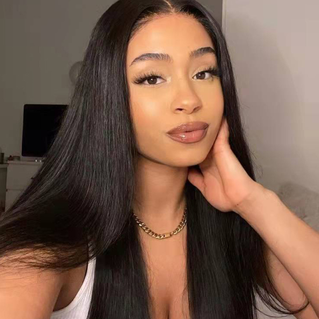 13x4 Lace Front Wigs Long Silky Straight Human Hair Wigs Pre Plucked Wig