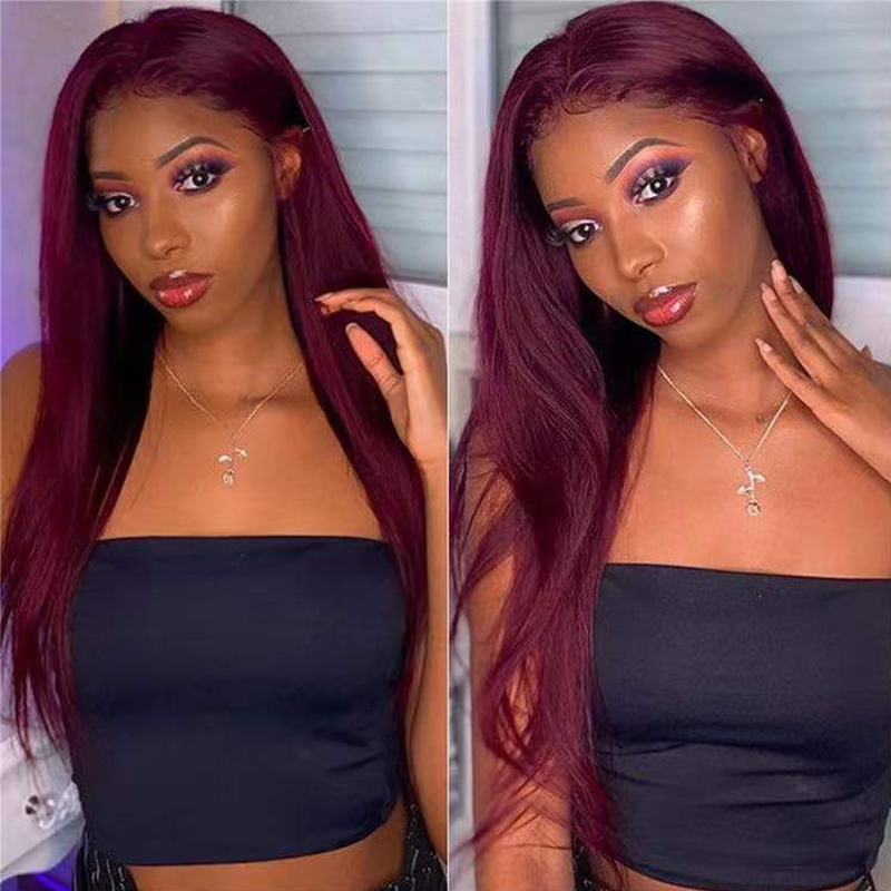13x4 Lace Front Wigs Long Silky Straight Human Hair Wigs Pre Plucked Wig