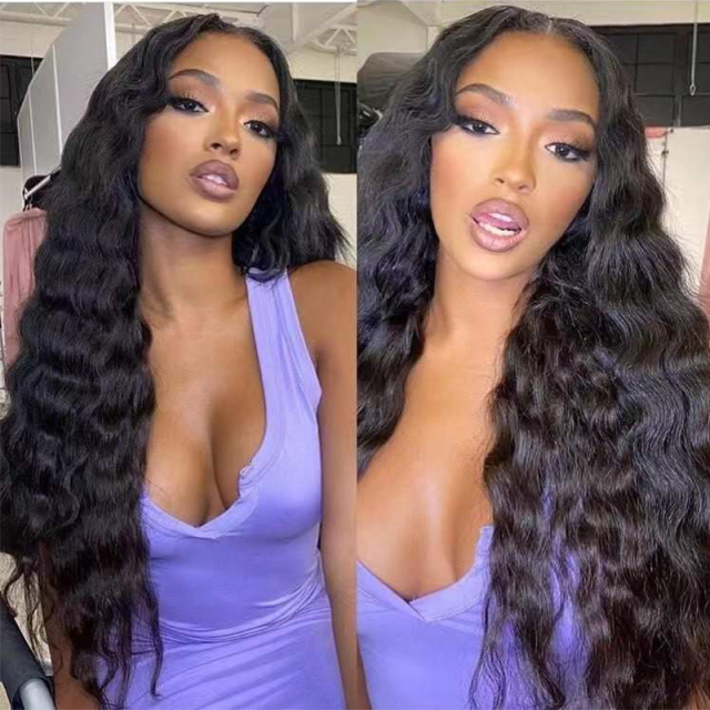 Pre Plucked Long Curly Wave  Human Hair Wigs For Women