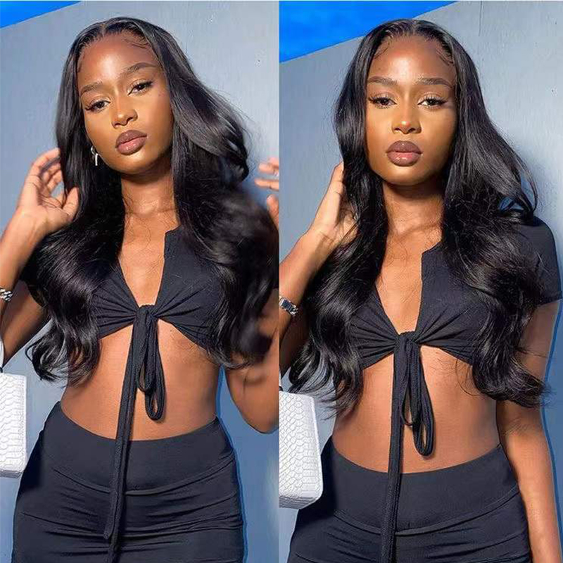Black Body Wave Middle Parting 13x4 HD Lace Front Wigs