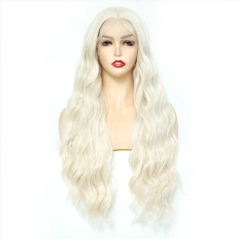 Platinum Blonde Loose Wave Lace Front Wigs Synthetic Wig