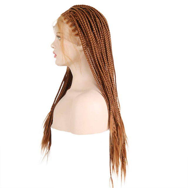 Brown Synthetic Wig Fully Hand Braided Synthetic Wigs
