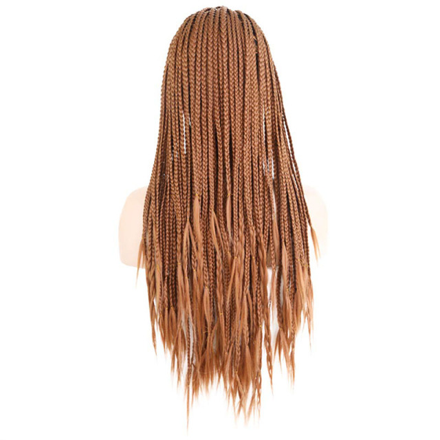 Brown Synthetic Wig Fully Hand Braided Synthetic Wigs