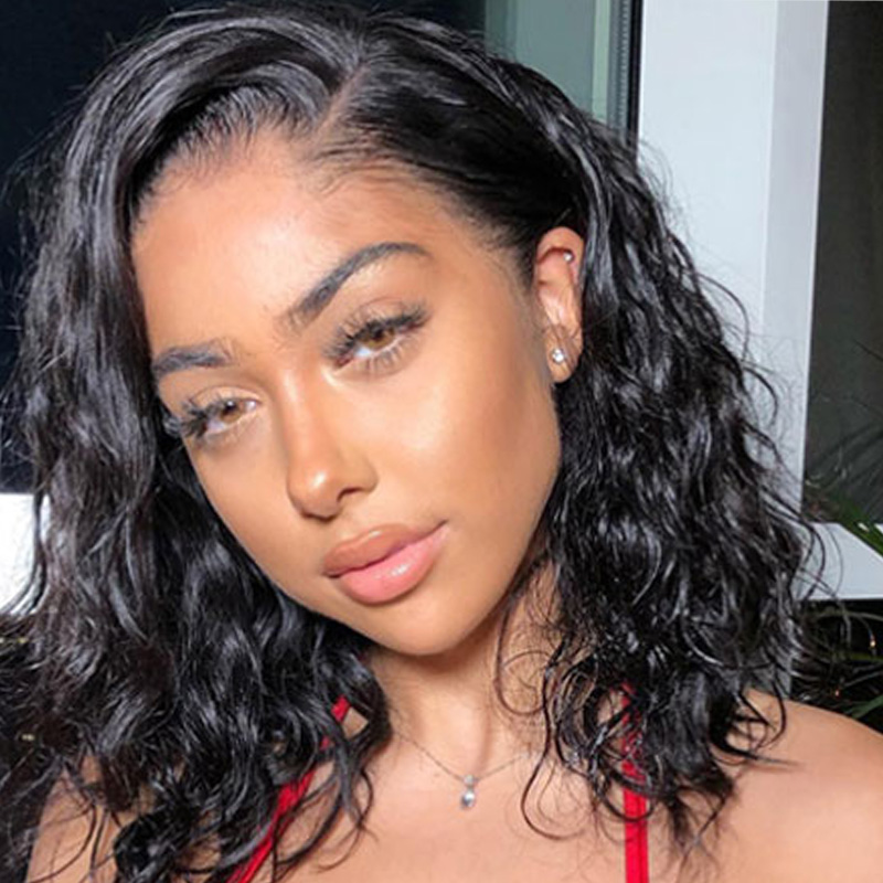 Black Wigs Pre Plucked With Baby Hair Curly Human Hair Wigs