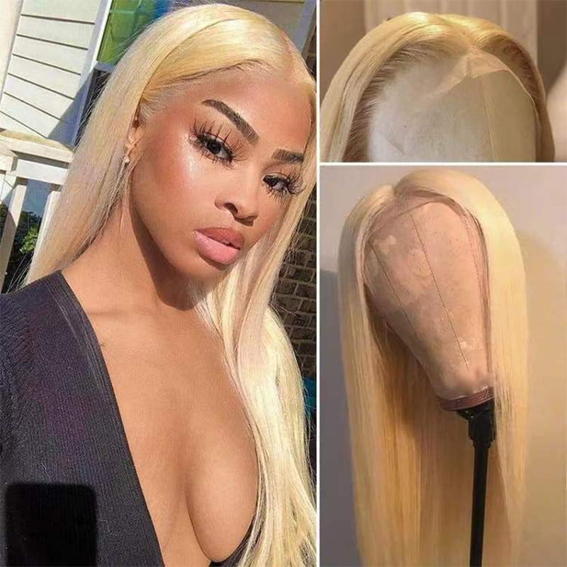 #613 Blonde 13x6 HD Lace Front Wig Natural Straight Human Hair Wigs